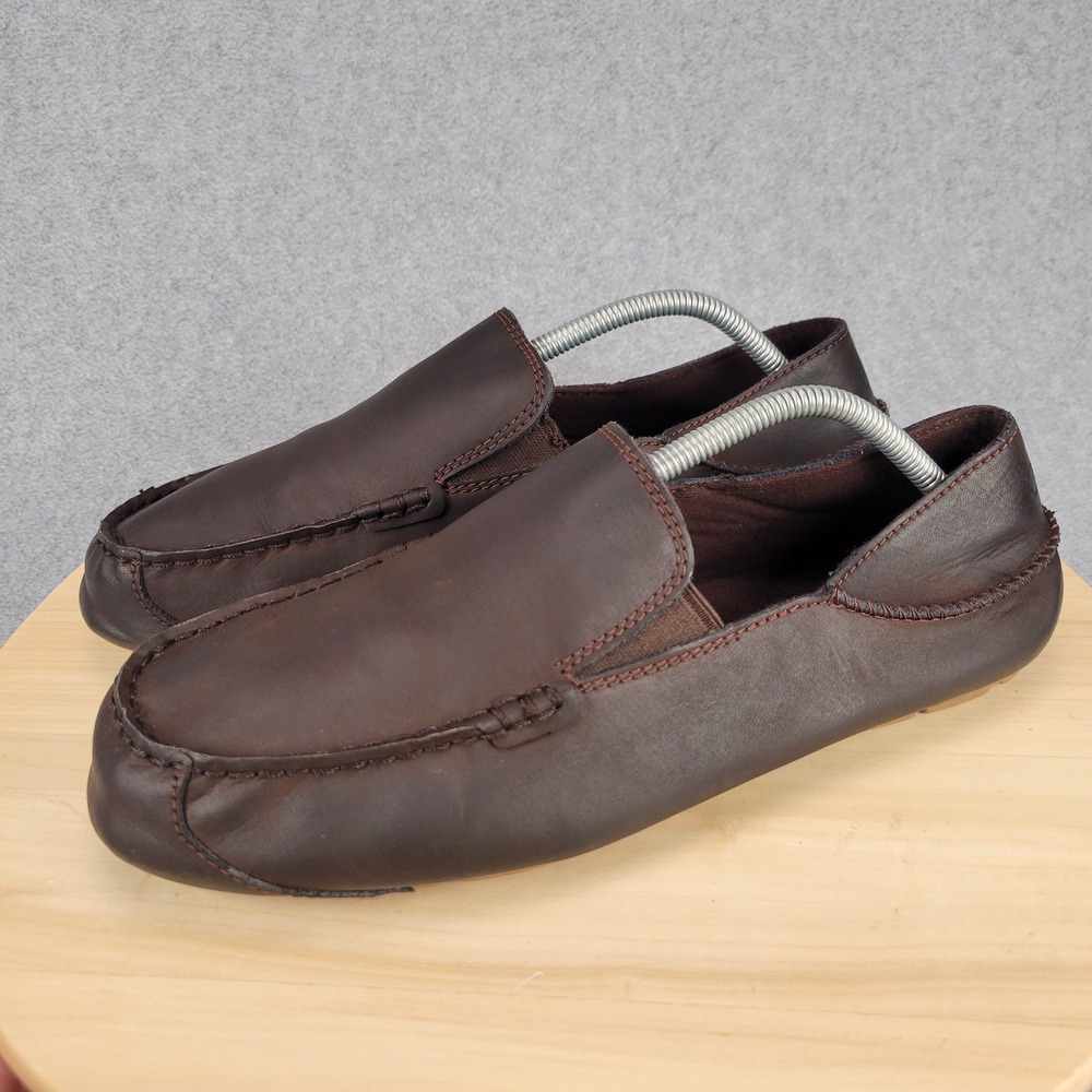UGG Upshaw Loafers Mens Size 10 Brown Leather Slip On Driving Moccasins 1098150